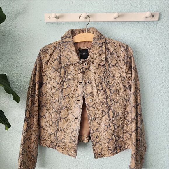 Colebrook and Co leather reptile print jacket - Picture 1 of 10